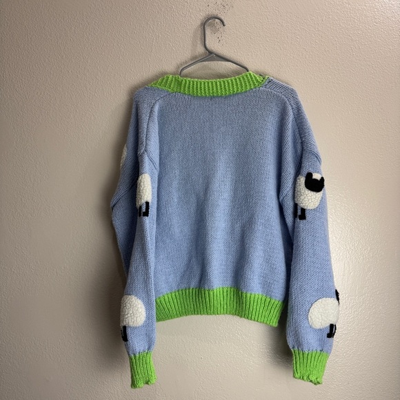 Debut Vintage Sweater Sheep Cardigan Size Medium - Picture 4 of 7